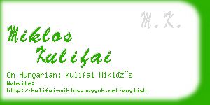 miklos kulifai business card